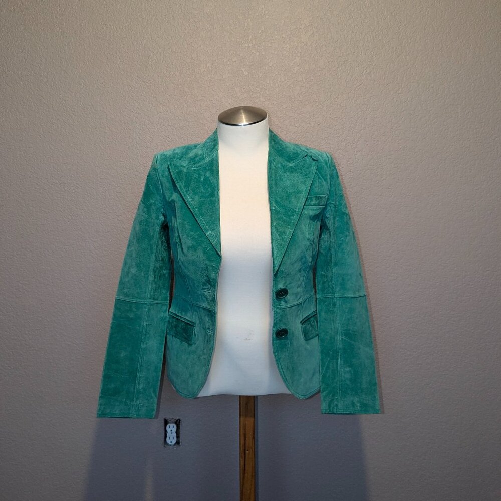 Blanco Green Suede Leather Jacket L